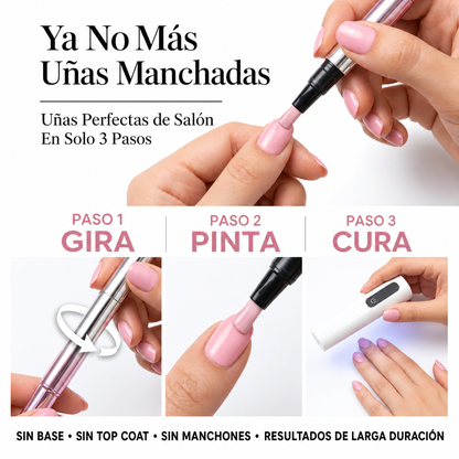 Pluma de gel 3 en 1: uñas de salón en casa